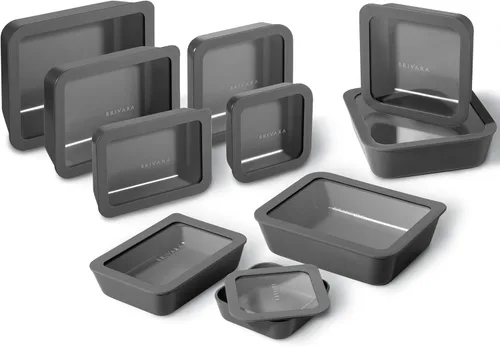 Vista 43 de Recipiente de almacenamiento de alimentos de vidrio recubierto de cerámica Sin PTFE, PFOA, PFAS y BPA Recipiente reutilizable no tóxico