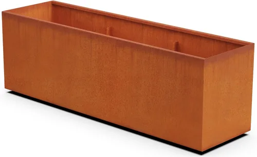 Vista 11 de Plantercraft Corten - Maceta rectangular de acero rústico para jardín, 40 pulgadas de largo, 16 pulgadas de ancho y 20 pulgadas de alto, resistente