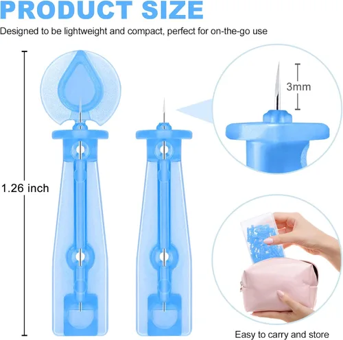 Vista 5 de 50 calcomanías desechables para el acné y 72 puntos para espinillas, aguja ultrafina para reventar espinillas
