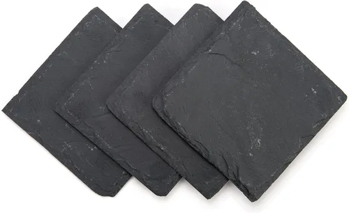 Posavasos de pizarra - Juego de 4 - 4" x 4" por Trademark Innovations