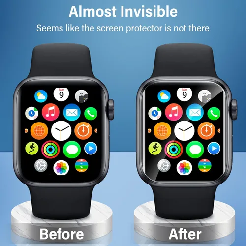 Vista 3 de Uyiton Protector de pantalla para Apple Watch Series 321 de 1.496 pulgadas, repuesto de grado militar, protector de pantalla de TPU para iWatch