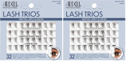 Vista 3 de Ardell Pestañas de tríos individuales, negras, largas
