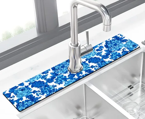 Vista 13 de Protector contra Salpicaduras para Fregadero de Cocina Tapete para Grifo Tapete Súper Absorbente de Secado Rápido Accesorios para Fregadero