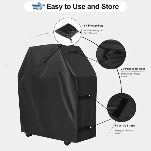 Vista 5 de OutdoorLines Cubierta Impermeable de Servicio Pesado para Parrilla BBQ - Cubiertas Universales para Parrilla de Barbacoa Resistentes a UV, Cubierta