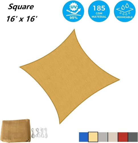 Vista 2 de AsterOutdoor - Toldo parasol rectangular de 16 x 16 pies, Toldo con bloqueador ultravioleta para patio, patio trasero, césped, jardín, actividades