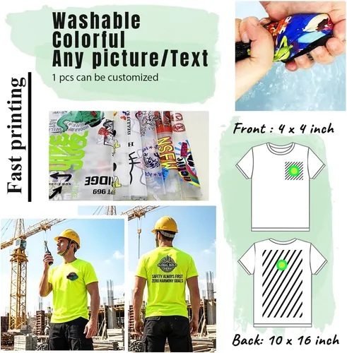 Vista 2 de Camisetas reflectantes de seguridad de alta visibilidad personalizan su logotipo