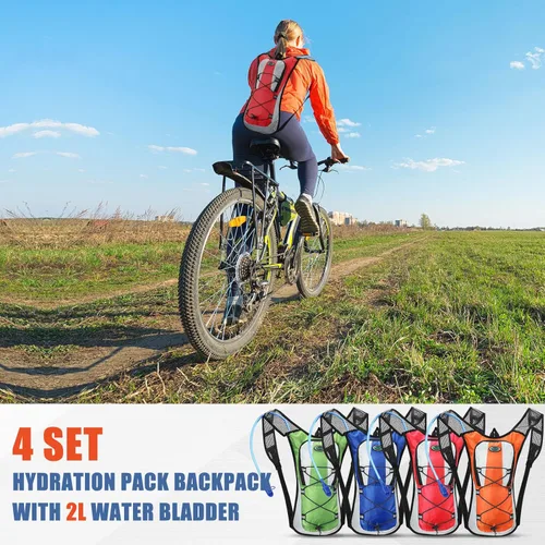 Vista 7 de Chunful Hydration Backpack with 2L Water Bladder, Lightweight Hydration Pack Outdoor Water Backpack for Men Women Running Cycling Biking Climbing