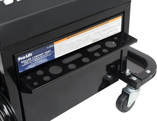 Vista 7 de Pro-Lift Mecánico - Asiento de rodillo con caja de herramientas, taburete de 3 cajones con cojín de asiento acolchado para enredadera de garaje