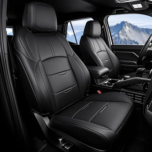 Coverado 4runner Fundas de asiento de automóvil de ajuste personalizado para Toyota 4 Runner 2025-2026, juego completo de cuero impermeable (5