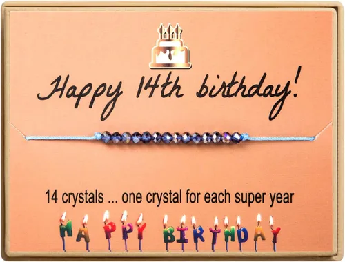 Pulsera de abalorios de cristal KGBNCIE para regalo de cumpleaños, para mujer y niña de 11-21 años, 25, 30 años