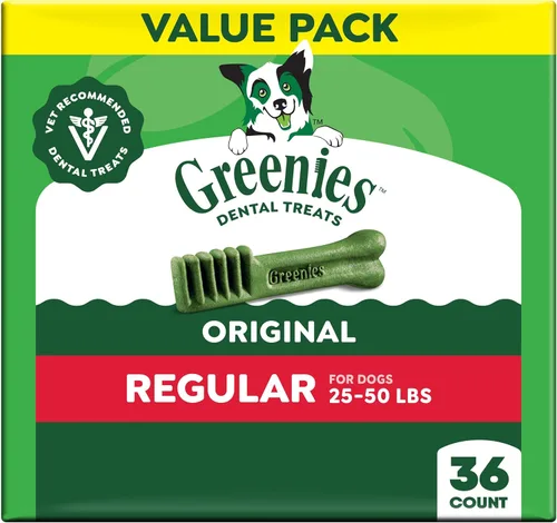 Vista 16 de Greenies Golosinas dentales regulares originales para perros, paquete de 54 onzas (54 golosinas)