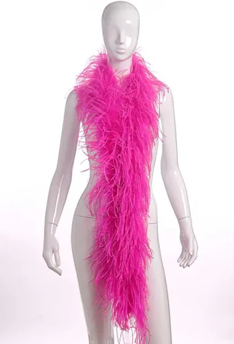 FeatherMart Boas de avestruz de 2 capas rosa intenso