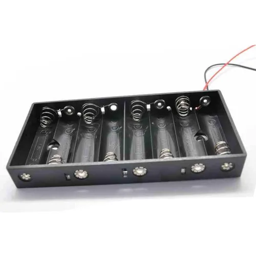 Vista 70 de 10 piezas de portapilas AA de 1 celda con tapa/interruptor de encendido/apagado/cables conductores, 1 caja de batería AA para producción