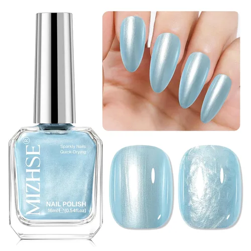 Vista 37 de MIZHSE Esmalte de uñas blanco perla de secado rápido, esmalte de uñas