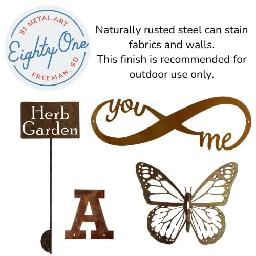 Vista 4 de Classic Metal Garden Markers 19 Inches Tall (sweet peas, Naturally Rusted)