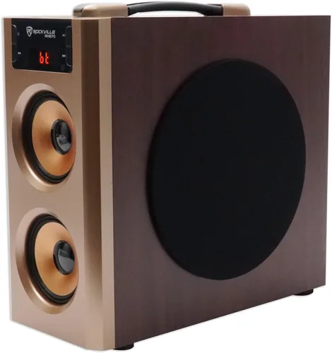 Vista 2 de Rockville Sistema de altavoces compacto de cine en casa RHB70 con Bluetooth/USB/FM, madera de cerezo