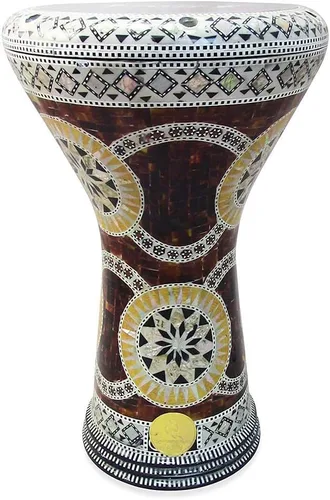 Vista 15 de Gawharet El Fan Classic - Percusión de tambor Darbuka de 17 pulgadas con nácar (Mizar negro)