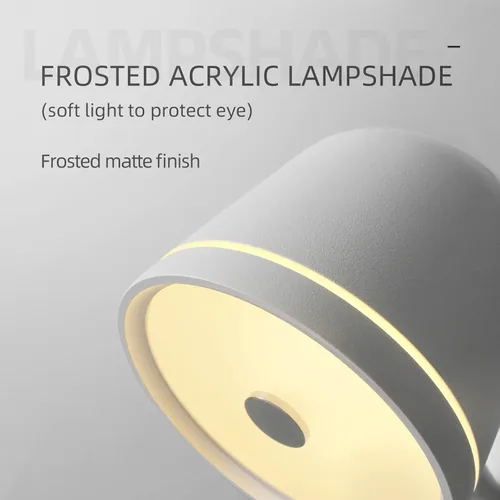 Vista 4 de Aisilan Lámpara de pared LED con enchufe con control de atenuación táctil. Lámpara de pared ajustable con ángulo montado en la pared, antirreflejos