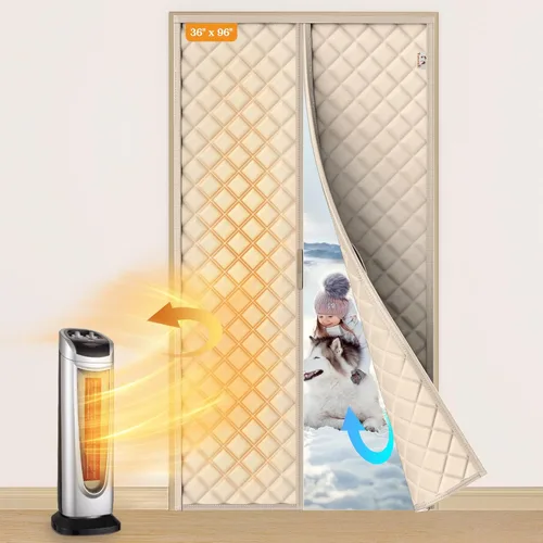 Vista 29 de Yotache - Cortina magnética aislada térmica para puerta, se adapta a puertas de 28 x 78 pulgadas, cortina de 30" x 80", material Oxford resistente a