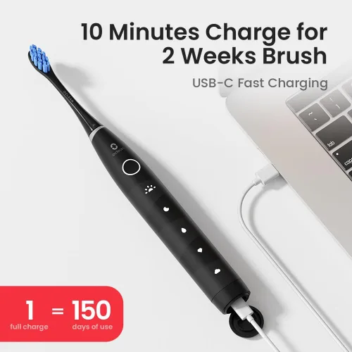 Vista 3 de Oclean Cepillo de dientes eléctrico para adultos, cepillo de dientes eléctrico con vida útil de batería de 150 días, cepillo de dientes sónico