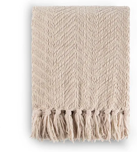 Vista 9 de BATTILO HOME Mantas de color beige para sofá, manta de punto marrón para cama individual, manta grande súper suave y cálida para decoración