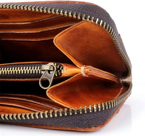 Vista 4 de SEASD - Cartera de cuero para hombre, cartera larga para hombre, cartera para dinero, monedero, tarjetero