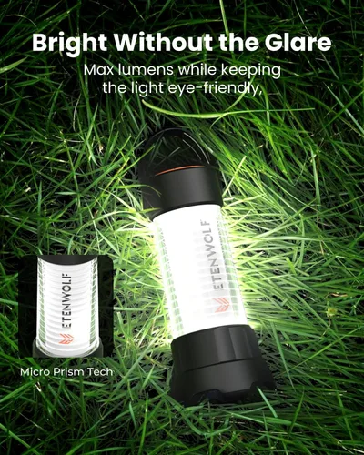 Vista 5 de ETENWOLF Linterna y linterna 2 en 1, 6 modos de luz recargable de 1000 lúmenes, linterna súper brillante de 5000 mAh con UV, luz portátil