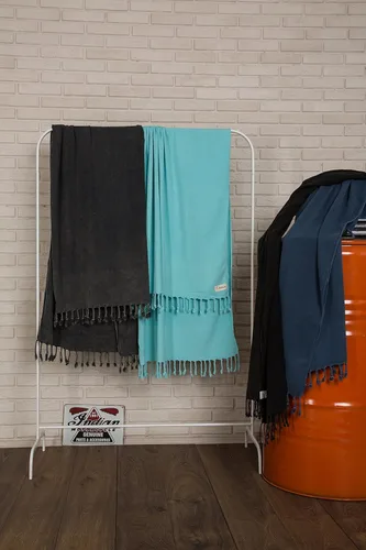 Vista 9 de Bersuse Toalla turca 100% algodón Zuma lavado a la piedra, 33 x 66 pulgadas, antracita