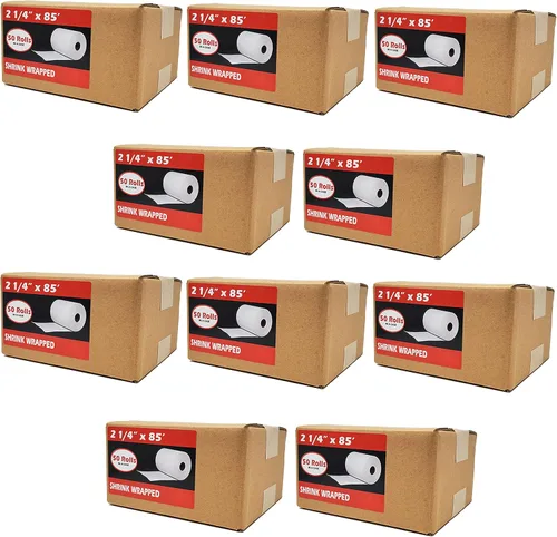 Vista 35 de (100 rollos) 2 1/4 x 50 Rollos de papel térmico para recibo de 55 GSM, papel alemán de calidad premium, se adapta a todos los terminales de tarjetas