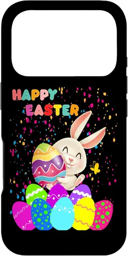 Vista 29 de Funda para iPhone 12 Pro Max Happy Easter con conejo y huevos