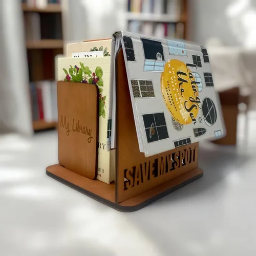 Vista 7 de Soporte para libros con mini-biblioteca de libros, regalo perfecto para amantes de los libros, accesorios únicos para libros, soporte para páginas