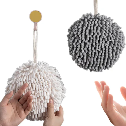 2 toallas de mano de chenilla mullidas, ultra absorbentes, de secado rápido, para cocina y baño, toallas de microfibra de 6.8 pulgadas, color azul,