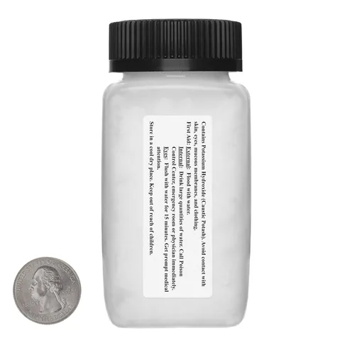 Vista 3 de Hidróxido de potasio / 2.5 libras / 8 botellas / 99% puro grado alimenticio / copos finos
