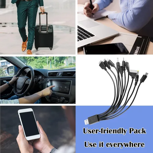 Vista 7 de Cargador múltiple 10 en 1 Cable de carga USB universal 10 en 1 Cable USB universal Adaptador de cable de carga multifunción Cable de sincronización