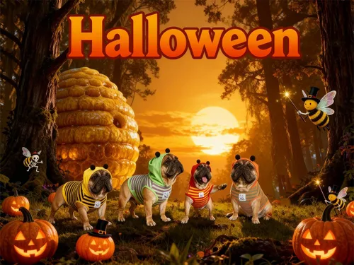 Vista 4 de iChoue - Disfraces de abeja, abeja melífera, abejorro, oruga, insecto de Halloween para perros, sudaderas sin mangas, ropa, conjuntos, camisas