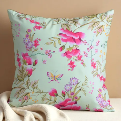 Vista 46 de Decozen Fundas de almohada – Paquete de 1 funda de cojín decorativa con estampado floral para decoración del hogar, sofá, silla, cama, patio, sala