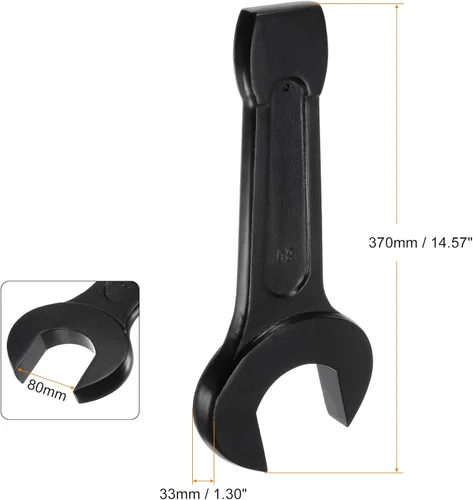 Vista 8 de uxcell Llave de golpe de extremo abierto de 0.945 in, herramienta de mano de llave de cabeza única de acero de alta resistencia