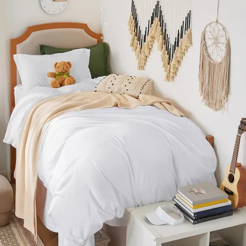 Vista 48 de Bedsure - Juego de ropa de cama de 3 piezas, prelavado, extrasuave, con 1 funda de edredón de 90 x 90 pulgadas con cremallera y 2 fundas