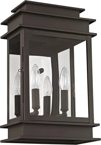 Vista 6 de Livex Lighting 2016-07 Princeton - Linterna de pared para exteriores, bronce, 15.25 x 9.5 x 15.25 pulgadas