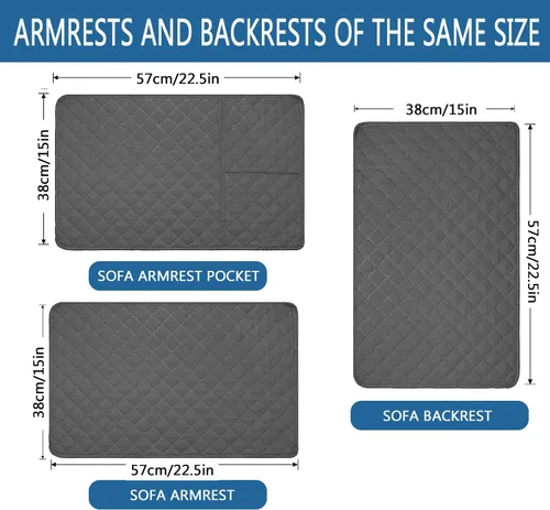 Vista 2 de XMAYODS Funda impermeable para sillón con reposabrazos, fundas antideslizantes para sofá y reposacabezas, fundas para respaldo, fundas para sillón