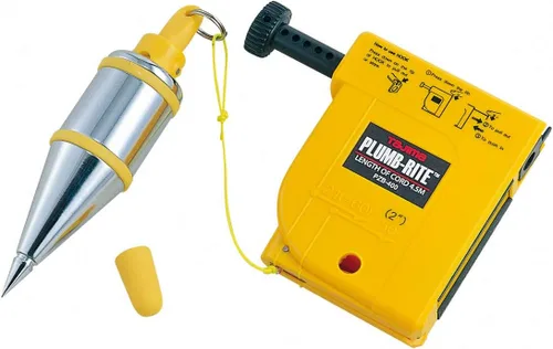Vista 5 de Tajima Regulador de Plomada - 10 onzas (300g) Magnético Plumb-Rite con Cordón de Rebobinado Automático de 14.5 pies y Plomada de Estabilización