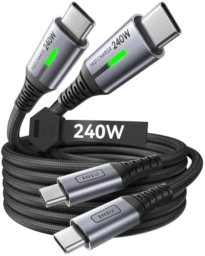 Vista 9 de INIU Cable USB C a USB C, cable de carga rápida de 240 W, cable de carga tipo C trenzado, cable de carga de teléfono USBC para iPhone 17, 16 Pro