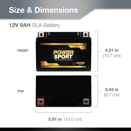 Vista 5 de Paquete de 2 baterías ExpertPower YTX9-BS PowerSport, AGM selladas sin mantenimiento