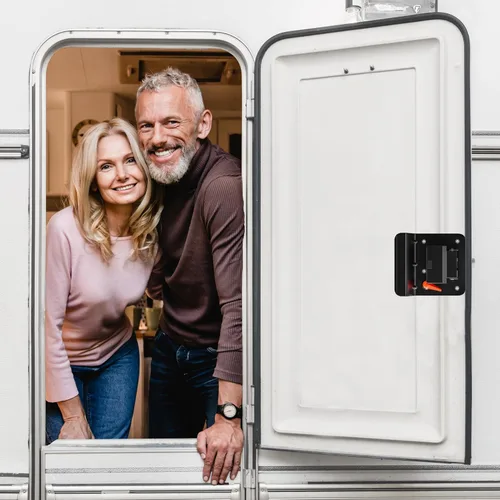 Vista 8 de Cerradura de puerta de entrada para remolque de viaje RV Cerrojo polar de paleta negra