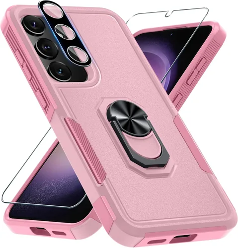 Vista 16 de Compatible con Samsung Galaxy S24/S25 Funda con Protector de Pantalla de Vidrio Templado, Resistente a Prueba de Golpes de Servicio Pesado Funda