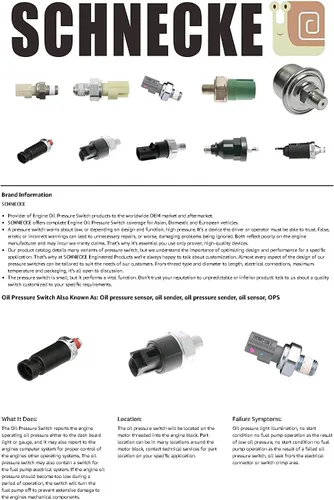 Vista 2 de SCHNECKE 26-27813 Sensor de presión de aceite del motor/emisor de aceite/remitente de presión de aceite/interruptor de presión de aceite/sensor