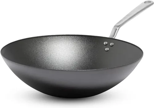 Made In Utensilios de cocina | Wok de acero al carbono sazonado de 13 pulgadas (como hierro fundido, pero mejor) | Utensilios de cocina