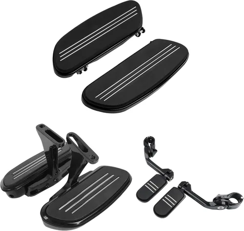 XFMT Tabla de suelo delantero + estribo del pasajero trasero + estriberas de carretera en ángulo largo para Harley Streamliner Style Touring CVO