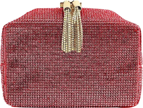 Vista 5 de Bolso de lujo con diamantes de imitación de plata para mujer, cadena de embrague brillante, bolsa de noche