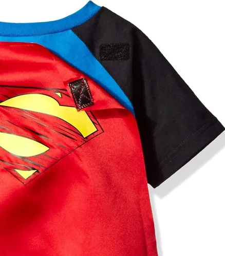 Vista 4 de WARNER BROS DC Comics DC Comics Justice League Batman Superman Robin Cosplay T-Shirt and Cape Toddler to Big Kid